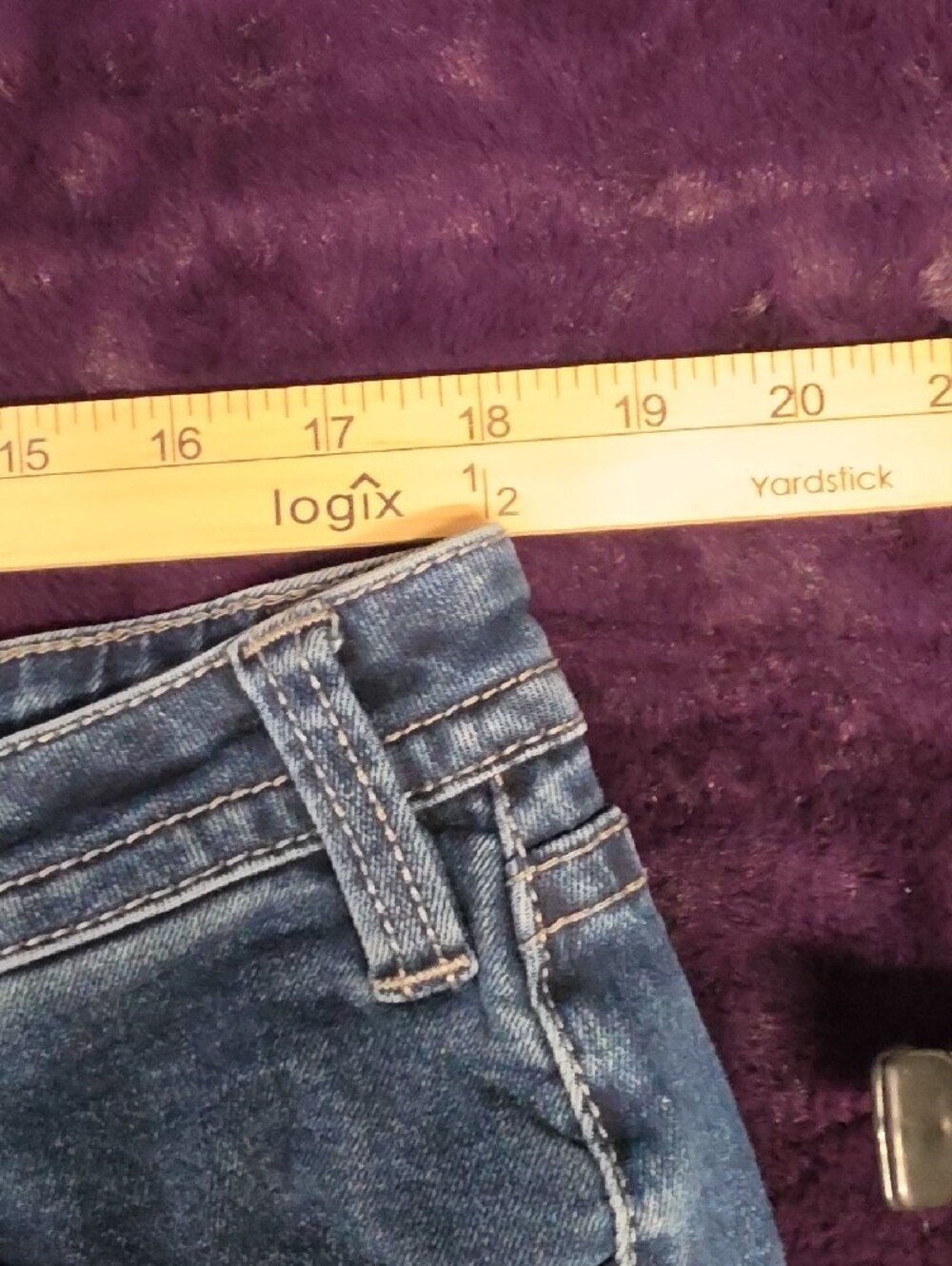 High-Rise Flare Jeans in Dark Blue - Women's Button-Fly Sz 36 - Picture 7 of 10